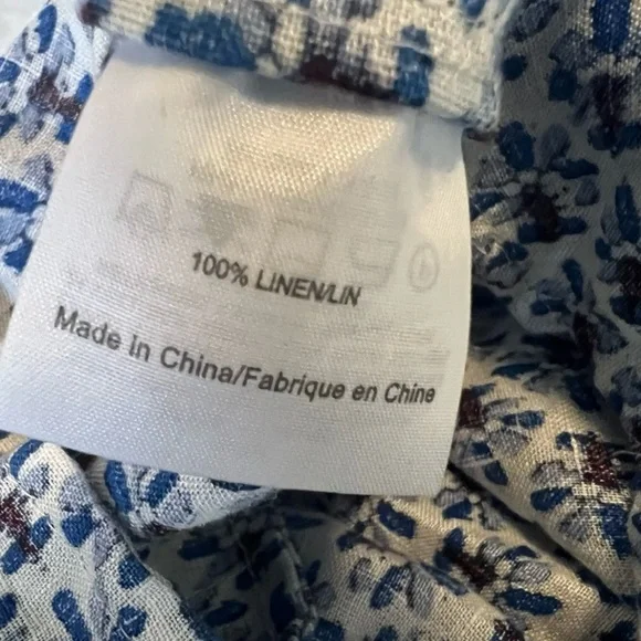 Tory Burch Linen Straight Leg Pull On Drawstring Tassel Pant Blue
Floral Size M - Picture 8 of 9